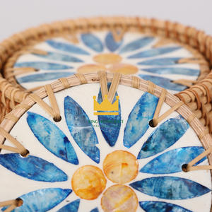 Juego de posavasos de madera portátiles de gran oferta y precio barato, alfombrilla para taza de té con aislamiento térmico y ratán para bebidas y tazas de té - Product Image 2