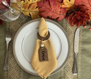 Llavero estilo servilletero de madera accesorio de decoración de mesa único para el hogar comedor boda y fiesta elegante y elegante Natural - Product Image 4