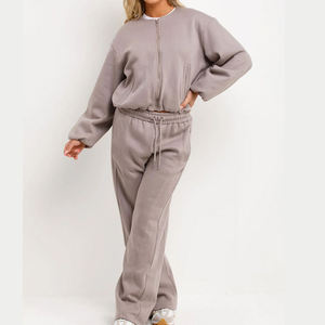 Últimos Conjuntos Deportivos Casuales de Felpa 100% Algodón para Mujer, Ropa Deportiva Holgada de Alta Calidad, Conjunto Deportivo Transpirable y Moderno para Mujer - Product Image 1