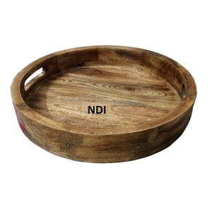 Vajilla Uso de catering Salver de madera para té Café Desayuno Utensilios de cocina para el hogar Uso de catering Bandeja para servir alimentos y frutas - Product Image 3
