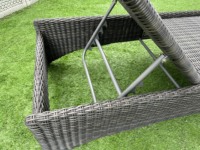 Chaise lune moderne en rotin synthétique de haute qualité, transat avec cadre en aluminium, coussin confortable, pour bébés, enfants, chambre, salon, parc