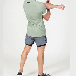 Offres Spéciales hommes mode décontracté Sport T-Shirt 100% coton biologique respirant musculation Fit couleur unie Designer article - Product Image 6