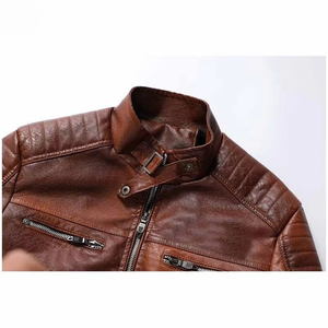 Vestes pour hommes les plus vendues 2026 – Blousons en cuir PU fins, lavables, de haute qualité, à col montant, style bomber, pour l'hiver - Product Image 3