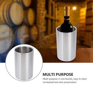 Heavy Quantity Supplied Stainless Steel Double Wall Wine <b>Bucket</b> Without Lid Keeping Beverages <b>Drinks</b> Can Cold For Long - Product Image 4