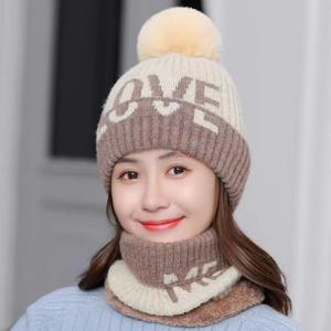 Venta al por mayor nuevo invierno mujer grueso cálido Unisex logotipo personalizado deporte conjuntos gorros de lana protección auditiva venta al por mayor playa de invierno - Product Image 2