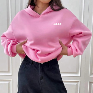 Sweat à capuche oversize pour femme en peluche décontractée, tissu 100% coton, devant parfait pour un port quotidien confortable, style minimaliste moderne - Product Image 5