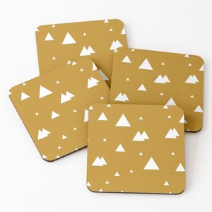 Sous-verre de service à thé indien fait à la main en bois d'acacia imprimé 4 pièces ensemble de napperons ardoise sous-verres porte-articles de cuisine - Product Image 2