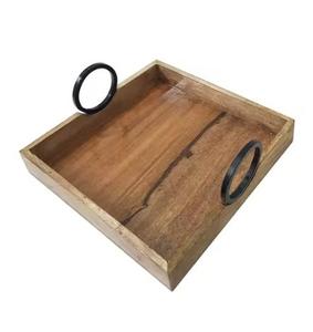 Bandejas de madera con acabado natural de tacto suave, calidad hecha a mano para cocinas y mesas de comedor que mejoran con bandejas ecológicas - Product Image 2