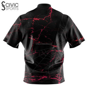 Wholesale OEM Men's <b>Bowling</b> Quick Dry Jersey Custom Made Sublimated Zipper T-<b>Shirt</b> Durable Printed Design - Product Image 2
