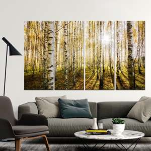 Paysage d'arbre minimaliste : toile imprimée pour une décoration élégante, toile enveloppée 4P - Product Image 1