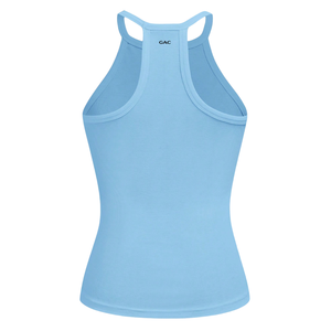 Débardeur côtelé dos nageur pour femme, sans manches, coupe ajustée, en maille extensible, décontracté, respirant, pour l'été, bleu ciel - Product Image 2