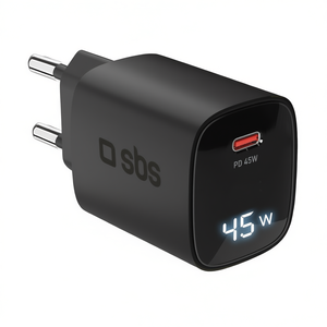 Cargador de Pared USB Tipo-C con Pantalla LCD, TetrganLCD1C45K, en Negro - Product Image 3