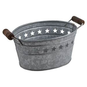 Pot de fleurs en métal fini galvanisé à texture argentée lot de 3 pour la maison salon entrée manière jardinière de fleurs décorative - Product Image 5