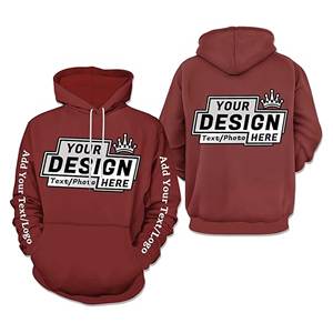 Sudadera con capucha de lana para hombre personalizada 100% algodón bordado nombre Número equipo eventos ropa informal personalizada servicio OEM - Product Image 6