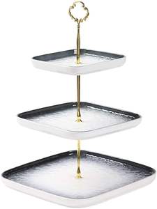แท่นวางเค้ก3ชั้นแบบทันสมัยโลหะอะลูมิเนียมพร้อมแผ่นชุบนิกเกิลไม่เหมือนใครสำหรับตกแต่งเค้กวันเกิดและเค้ก - Product Image 6