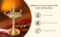 Lampe à huile en laiton de 5 pouces pour Puja Festive Home Decor & Office Temples Petit Kerala Samai Accessoire rituel religieux Cadeaux religieux