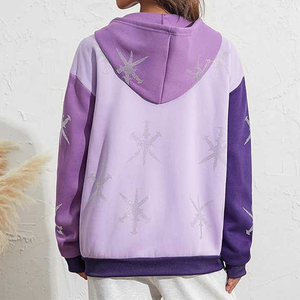 Nouveau à la mode de haute qualité unisexe hiver brodé strass sweat à capuche zippé brillant surdimensionné graphique sweat pull - Product Image 4