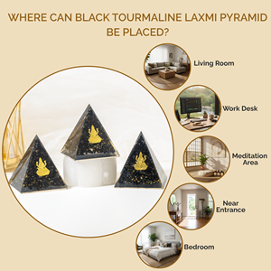 Vente en gros de pyramides Orgone en tourmaline noire Lakshmi avec pointes de cristal pour la méditation, la guérison et la positivité - Product Image 5