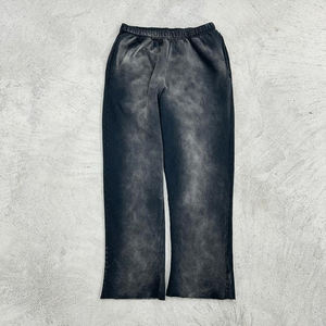 Design tendance de haute qualité Style Hip Hop pour hommes lavage à l'acide et décoloration au soleil personnalisé Fitness sport pantalons évasés ensemble de survêtements - Product Image 3