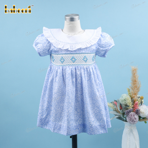 Conjunto Azul Personalizable para Niñas, Diseño Floral Geométrico Impreso en 3D, OEM ODM, Manga Larga, 100% Algodón, Corte en A, Ecológico, OEKO-TEX - Product Image 2