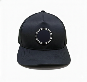 Casquette de baseball en polyester personnalisée OEM/ODM avec logo en caoutchouc rond, fabricant professionnel de chapeaux ODM - Product Image 1