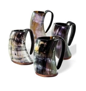 Mug en corne de buffle authentique et écologique, fait à la main, de qualité alimentaire, style médiéval, religieux, Feng Shui, mug à bière animal - Product Image 2