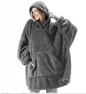 Nouvelle robe de chambre chaude en polaire double face à capuche surdimensionnée, coupe-vent et écologique pour l'hiver, pour femmes, hommes et adolescents - Product Image 4