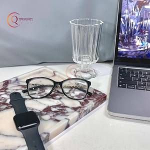 Vaisselle de table en marbre Plateau de service alimentaire Design moderne Vente à chaud Plateau de service de fruits pour mariage Forme rectangulaire sans poignée - Product Image 6