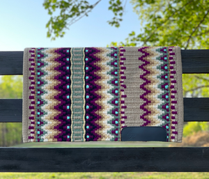 Western Show Horse Saddle Blanket Diseño de Nueva Zelanda Manta de sillín de lana hecha a mano Top Wool Saddle Pad Size - Product Image 2