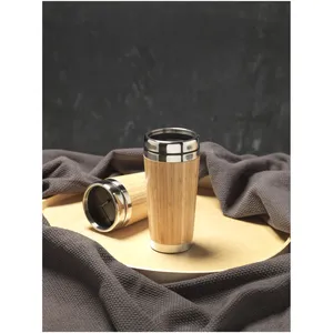 Gobelet en acier inoxydable Bambus de 450 ml, gadgets durables - Product Image 2