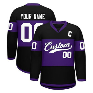 Camiseta de Hockey sobre Hielo Personalizada con Nombre de Equipo, Número y Logotipo, Camiseta de Manga Larga de Poliéster/Algodón Duradera y Ecológica para Hombre - Product Image 5