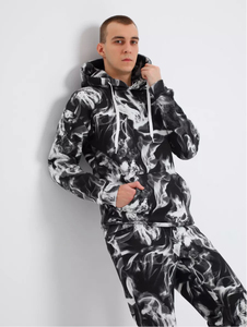 Nuevo Conjunto Deportivo Tie-Dye con Capucha para Hombre, Tendencia 2025, Estampado de Arte Urbano, Pantalones Deportivos Holgados de Mezcla de Algodón, Chándal con Logotipo Personalizado - Product Image 2