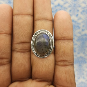 Labradorite naturelle 925 bijoux en argent Sterling faits à la main bagues en argent fin occasion de mariage diamant en vrac fabricant en gros - Product Image 5