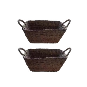 Contenedores de almacenamiento rectangulares de jacinto de agua ecológicos hechos a mano con asas retorcidas de varios tamaños de Vietnam - Product Image 2