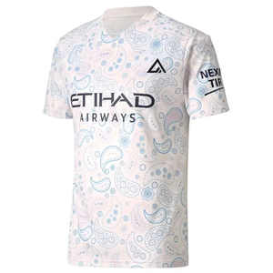 เสื้อฟุตบอลลายเพสลีย์สำหรับทุกเพศ เสื้อฟุตบอลระบายอากาศได้ดี พิมพ์ลาย โพลีเอสเตอร์ 100% คอวี ปรับแต่งชื่อทีมได้โดย Ako - Product Image 1