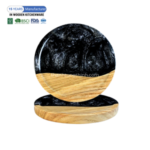 Eco Friendly Epoxy Resin Wood Coasters Handmade Craft Product For Dining Table Home And Office Decoration Made In Vietnam - Product Image 2