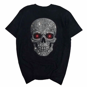 เสื้อยืดแฟชั่นใหม่สุดฮอตสำหรับผู้หญิง ฤดูร้อน สไตล์สปอร์ต ออกแบบโลโก้เองได้ ประดับด้วยคริสตัลวิบวับ ระบายอากาศได้ดี ผลิตจากผ้าฝ้าย 100% - Product Image 3