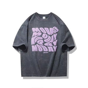 Camiseta personalizada de algodón 100% para hombre, ropa de peso pesado, Camiseta estampada de marca, Camiseta con estampado de soplo con logotipo en stock - Product Image 3