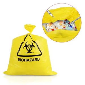 ถุงขยะทางการแพทย์แบบย่อยสลายได้ถุงผ้า HDPE แบบมีผ้าพิมพ์ลายตามสั่งสีเหลือง - Product Image 3