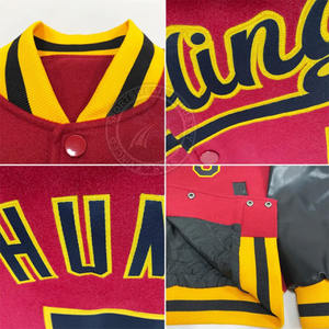 Veste de baseball sur mesure pour hommes Vintage College Letterman vestes d'université vierges classiques avec broderie à col montant en gros - Product Image 2