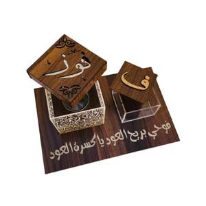 Brûleur de Bakhoor en bois et acrylique fait à la main en prix de gros porte-encens bruleur de Bakhoor en incrustation d'os de nacre pour l'exportation - Product Image 3