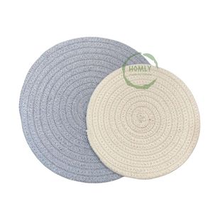 Oval Weaved 12-Inch Table Mat Coaster Set Made of Cotton From India with 6-Inch Coasters - Product Image 3