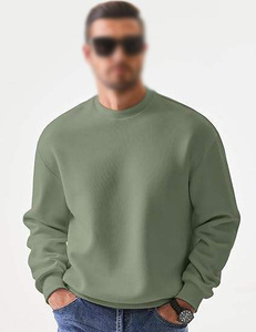 <b>Men's</b> Eco-Friendly Plus Size Knitted Long Sleeve Casual 100% Cotton Fleece <b>Turtleneck</b> Drawstring Hoodies Pullover Sweatshirts - Product Image 4