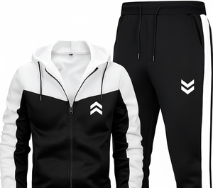Conjunto deportivo sólido con capucha de dos piezas | Opción de logotipo personalizado | Ropa de invierno de moda 100% algodón - Product Image 3