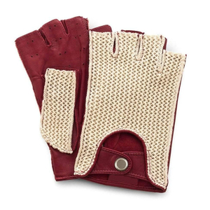 Gants de conduite unisexes en cuir d'agneau véritable rouge classique de dernière génération, doux, respirants et confortables, de haute qualité - Product Image 1