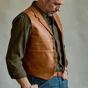 Chaleco de cuero de invierno duradero para hombre, diseño de la mejor calidad, éxito de ventas, chaleco de cuero para hombre - Product Image 3