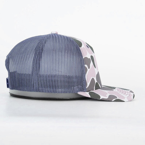 Chapeau de camionneur de camouflage d'impression, chapeau de sport bon marché blanc en gros à bord incurvé de forme personnalisable, style vintage chasse en plein air Vietnam - Product Image 4