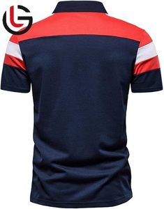 Tissu spandex en coton organique 100% décontracté pour hommes, polo T-Shirt, col tournant couleur numérique, golf imprimé uni, grande taille - Product Image 4