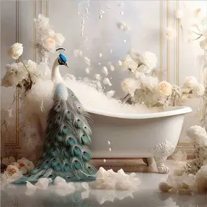 Lazar Studio baño pájaro arte Pavo Real acento decoración azulejo elegante pájaro diseño para decoración de baño - Product Image 1