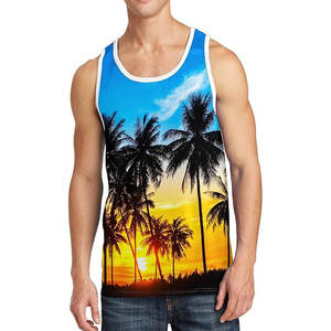 Camiseta sin mangas transpirable de secado rápido para hombre, camiseta informal de punto con estampado de sublimación - Product Image 3